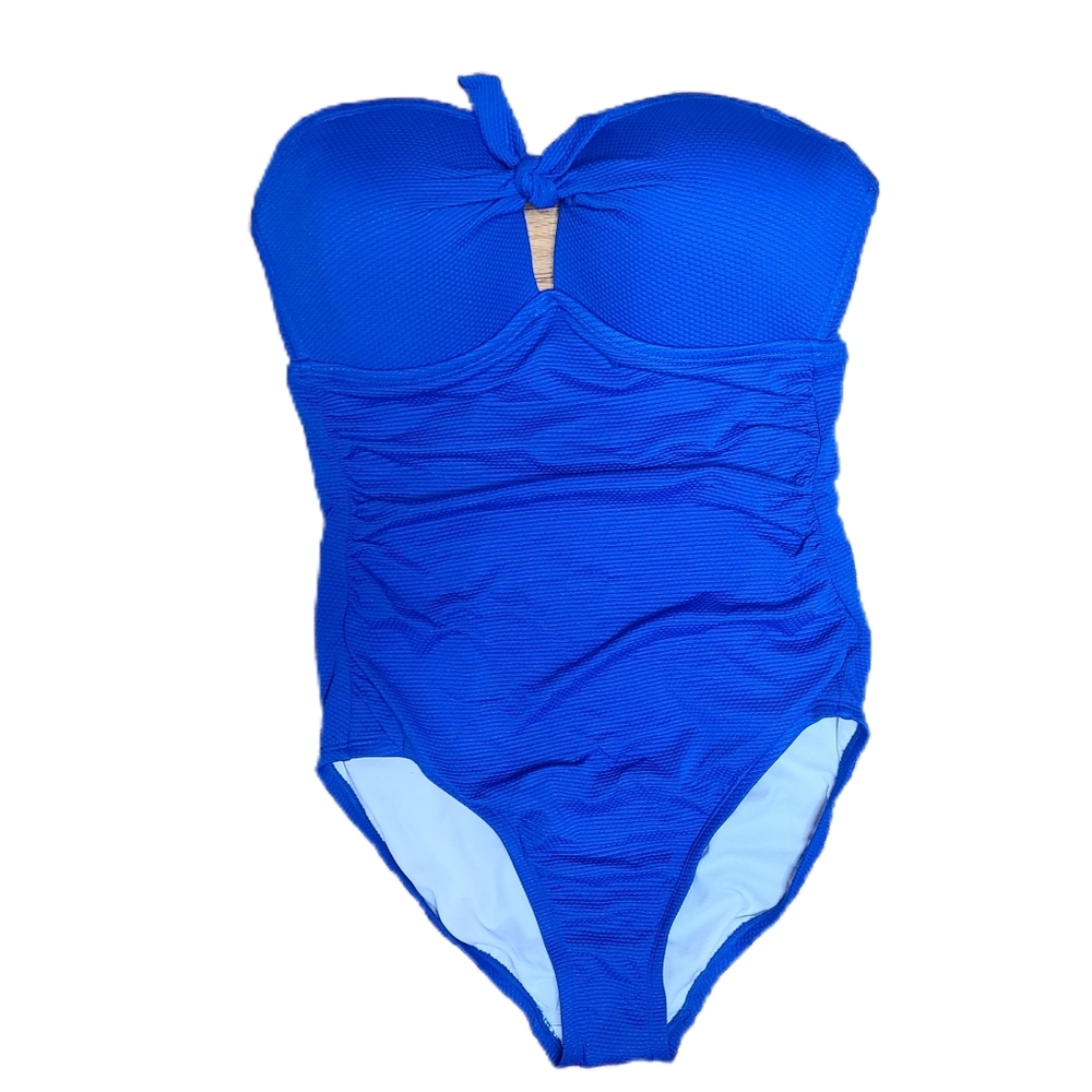 Kona Sol women's blue one piece swimsuit underwire support AG168